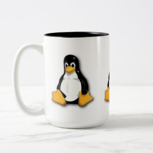 Bicolor Taza del pingüino de Linux Tux