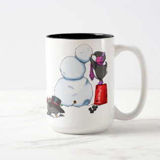 Bicolor Taza del pingüino del invierno