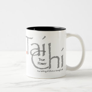Bicolor Taza del "poder verdadero" de la ji del Tai