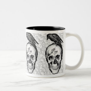 Bicolor Taza del Poe del cuervo