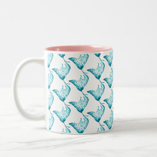 Bicolor Taza del rayo de Manta, regalo temático del océano