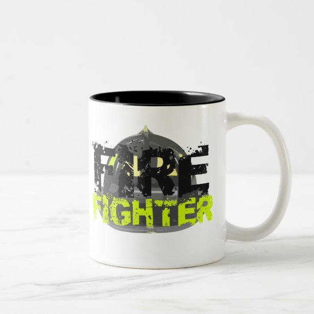 Bicolor Taza del regalo del bombero (Derecha)