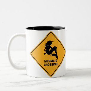 Bicolor Taza del Rótulo de la travesía de la sirena