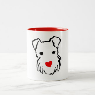 Bicolor Taza del terrier galés