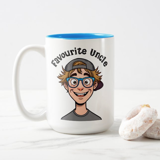 Bicolor Taza del tío favorito (Con donut)