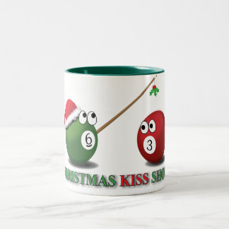 Bicolor Taza del tiro del beso del navidad