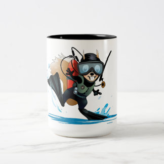 Bicolor taza del tono de la ardilla dos del buceo con