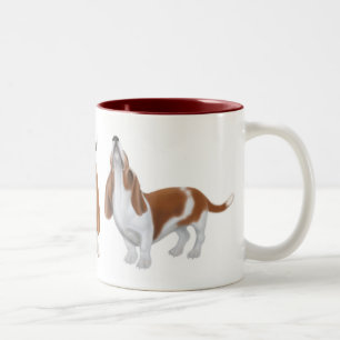 Bicolor Taza del tono de los perros de afloramiento dos