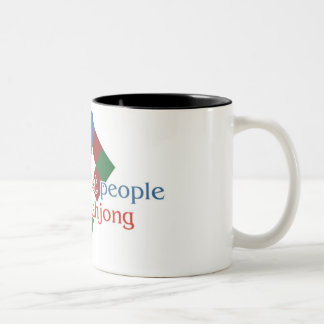 Bicolor Taza del tono del amante dos de Mahjong