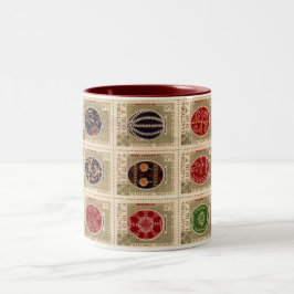 Bicolor Taza del tono del huevo de Pascua del ucraniano de