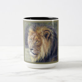 Bicolor Taza del tono del safari 2 del león