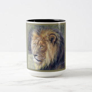 Bicolor Taza del tono del safari 2 del león