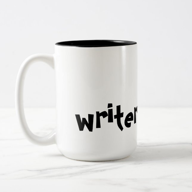 Bicolor Taza del trabajo del escritor @ (Izquierda)