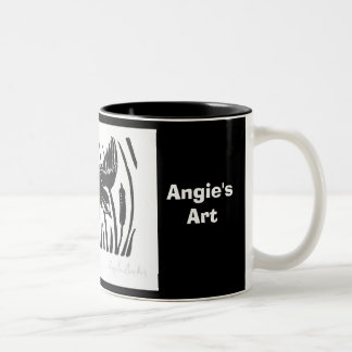 Bicolor Taza del trago de granero del arte de Angie
