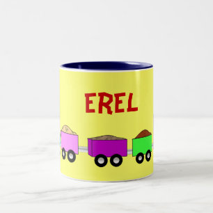 Bicolor Taza del tren - personalizada