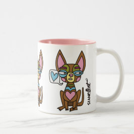 Bicolor Taza del trío de la chihuahua