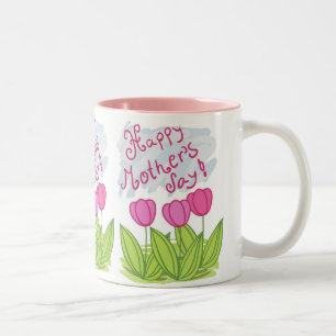 Bicolor Taza del tulipán del día de madre