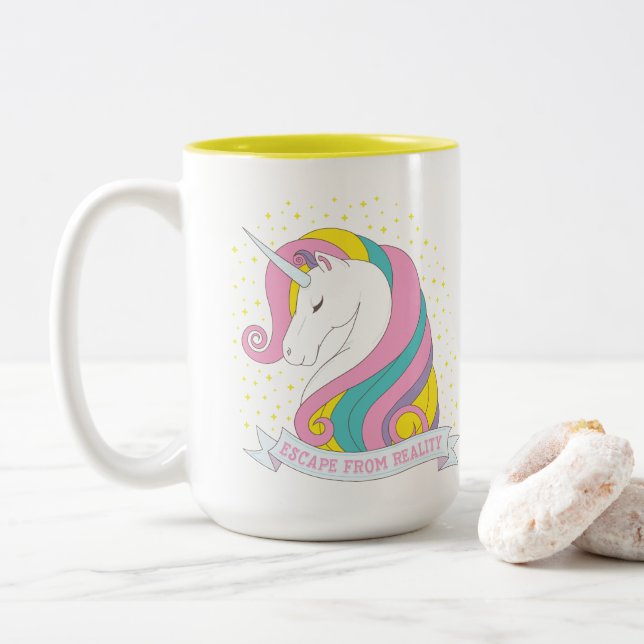 Bicolor Taza del unicornio (Con donut)