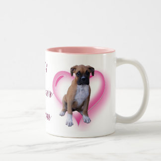 Bicolor Taza del viaje del perrito de la mamá del boxeador