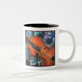 Bicolor Taza del violín del violín