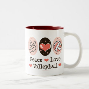 Bicolor Taza del voleibol del amor de la paz