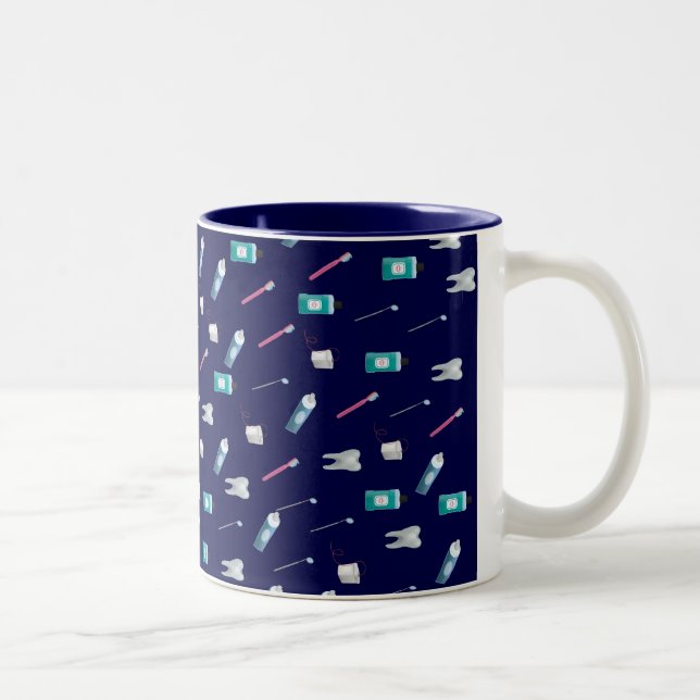 Bicolor taza dental azul (Derecha)