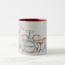 Bicolor Taza determinada personalizada del tambor