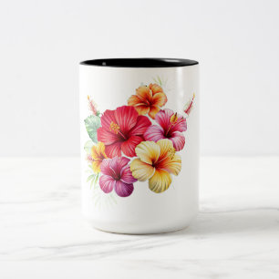 BICOLOR TAZA DISEÑO FLORES
