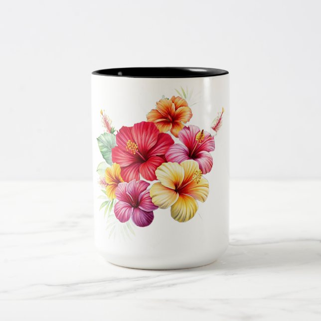 BICOLOR TAZA DISEÑO FLORES (Centro)