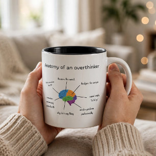 Bicolor Taza divertida Anatomía de un Sobrepensador