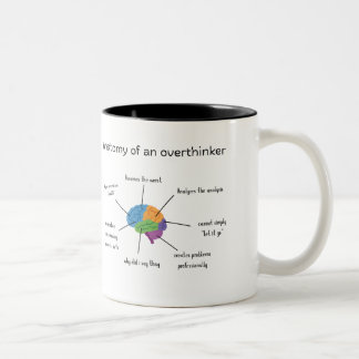 Bicolor Taza divertida Anatomía de un Sobrepensador