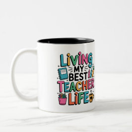 Bicolor Taza divertida con cita colorida regalo para maest