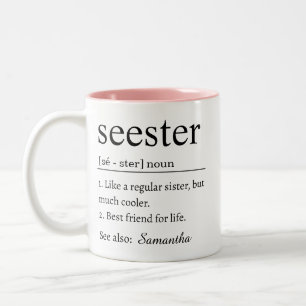 Bicolor Taza divertida con definición personalizada de her
