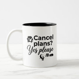 Bicolor Taza divertida de 2 tonos, por favor cancelar plan