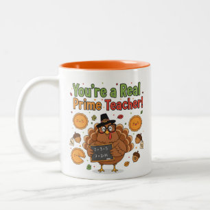 Bicolor Taza divertida de Acción de Gracias para profesor