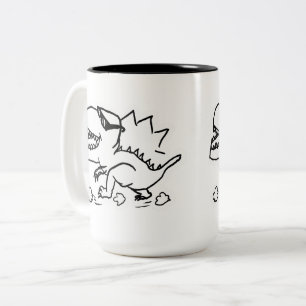 Bicolor Taza divertida de dinosaurio - T-Rex genial con ga