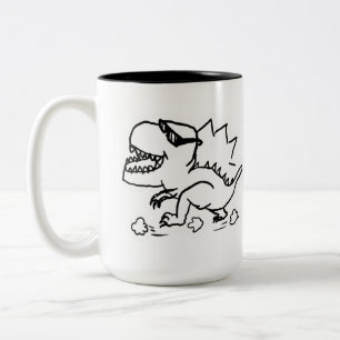 Bicolor Taza divertida de dinosaurio - T-Rex genial con ga