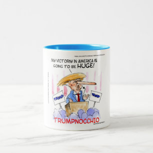 Bicolor Taza divertida de Donald Trump Trumpnocchio