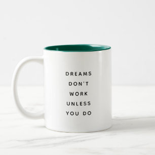 Bicolor Taza divertida de dos tonos moderna Sueños No Func