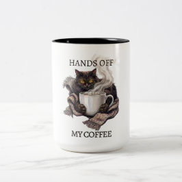 Bicolor Taza Divertida de Gato Cansado y Café - No Me Quit