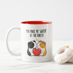 Bicolor Taza divertida de guinea pig para el Día de San Va