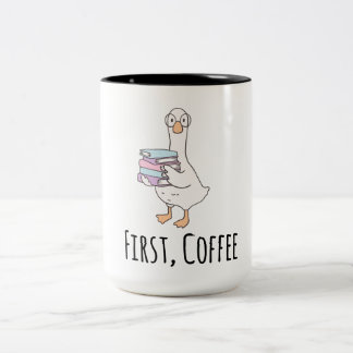 Bicolor Taza divertida de pato "Primer café" – Café de la