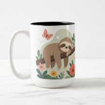 Taza divertida de perezoso con color dentro
