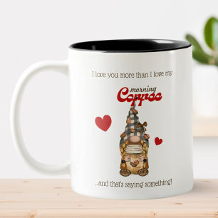Bicolor Taza divertida de San Valentín - Gnomos del café p