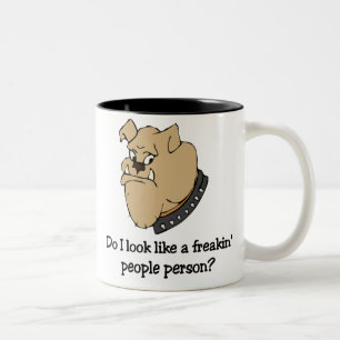 Bicolor Taza divertida del bulldog