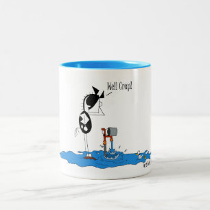 Bicolor Taza divertida del dibujo animado del caballo