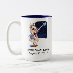 Bicolor Taza divertida del eclipse - 15 onzas
