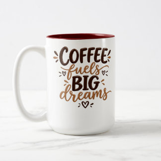 Bicolor Taza divertida: El café impulsa grandes sueños