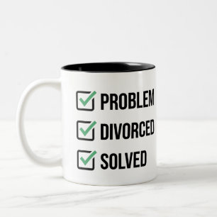 Bicolor Taza divertida lista de verificación de divorcio r