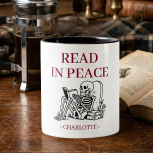 Bicolor Taza divertida para amantes de la lectura en paz e